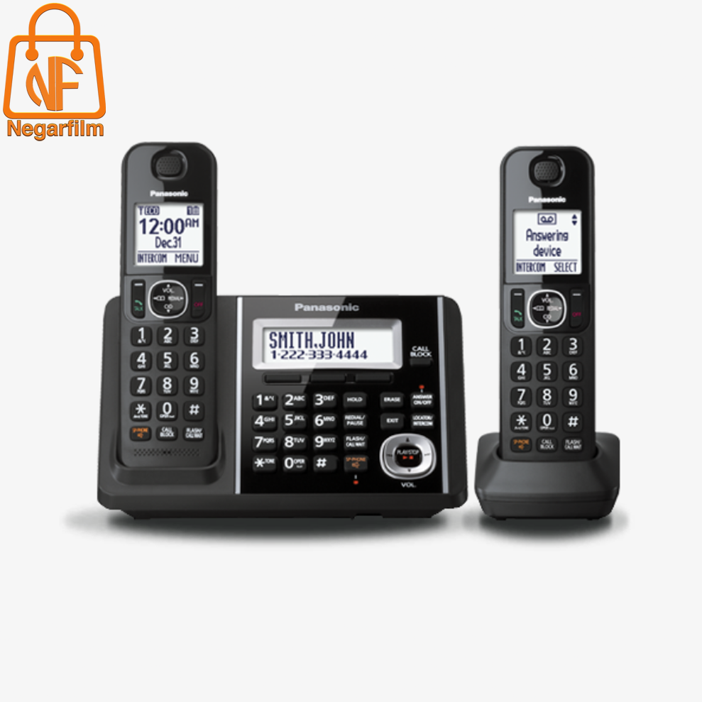 تلفن بی سیم پاناسونیک tgf342 دو بی سیمه با قابلیت های متعدد، در صورت قطعی برق تلفن شما از ممدار مرخص نخواهد شد و می توانید از آن استفاده کنید.